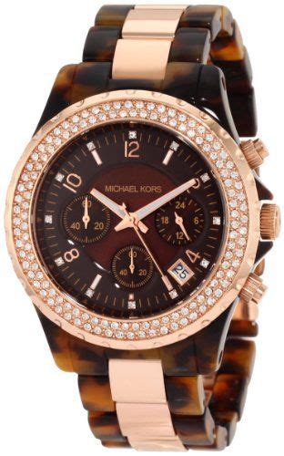 michael kors madison chronograph tortoise and rose gold watch